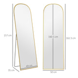 HOMCOM 162cm Aluminium Frame Standing Mirror - Gold