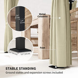 Outsunny 3 x 3 m Retractable Roof Pergola, with Curtains - Beige