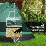 Outsunny 5-6 Man Dome Camping Tent Hiking Shelter UV Protection 3000mm Water Resistant Tunnel Tent - Dark Green