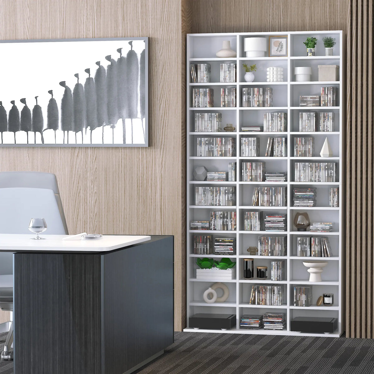 HOMCOM 33 Adjustable Compartment Storage Unit - White