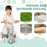 AIYAPLAY Toddler Balance Bike with No Pedal, 3 Silence Wheels for 12-36 Months Boys and Girls, Indoor Outdoor, Green