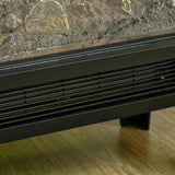 HOMCOM 180 Charming Electric Fireplace Heater, Quiet Freestanding Stove with LED Flame Effect, Level-less Temperature Control, Overheating Protection, 1000W/2000W, Black