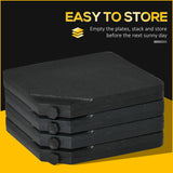 Outsunny Four-Piece Plastic Cantilever Parasol Base - Black