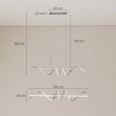 HOMCOM Pendant Light with 3 Colour Temperatures - Silver Tone