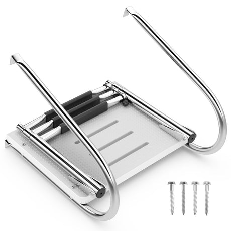 3-Step Telescoping Boat Ladder with Fiberglass Platform and Handrails