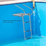 3-Step Telescoping Boat Ladder with Fiberglass Platform and Handrails