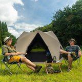 6-Sided Pop-up Family Tent with Rainfly, Skylight, 3 Doors, 3 Windows-Green