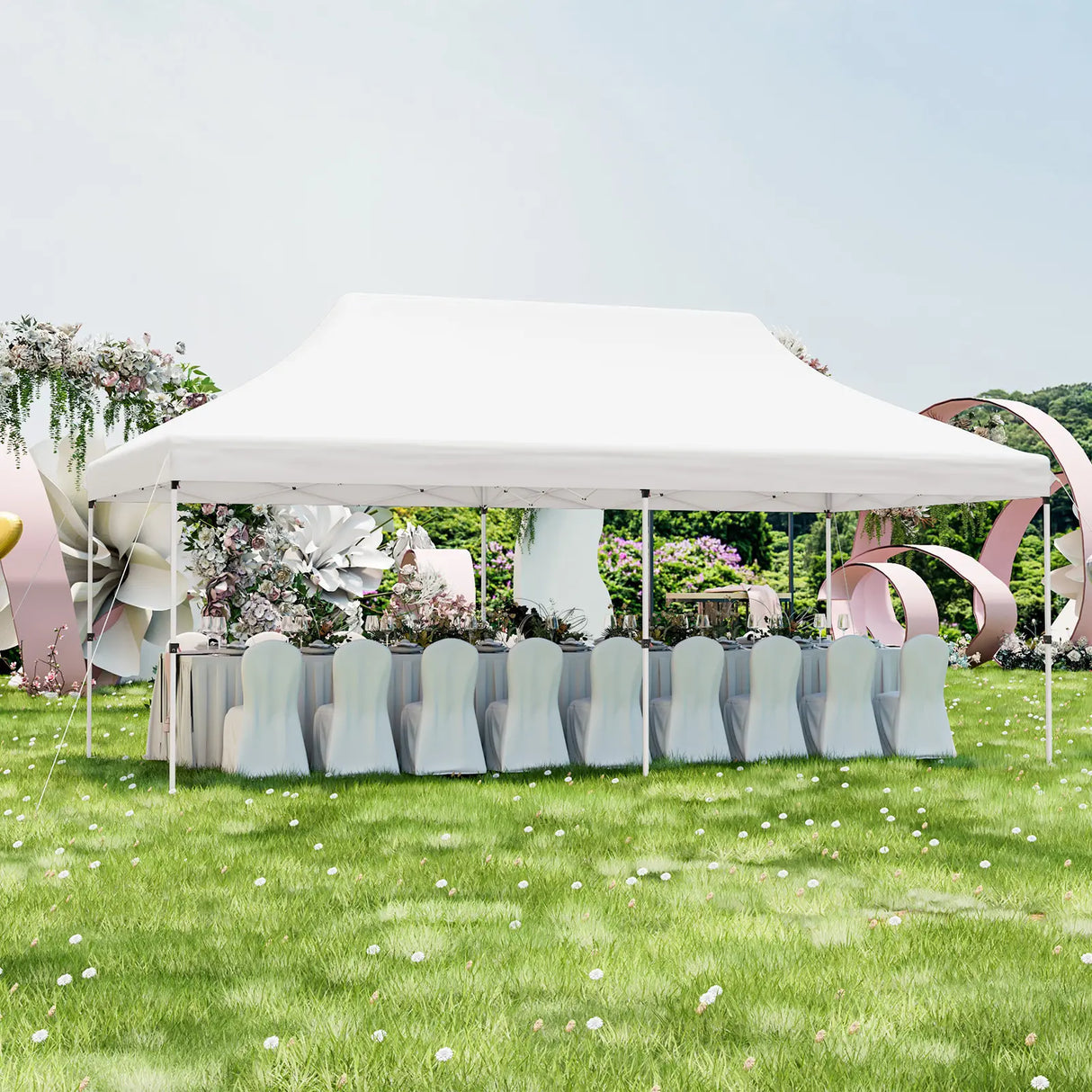 10 x 20 FT Pop-up Canopy Tent with Carrying Bag-White