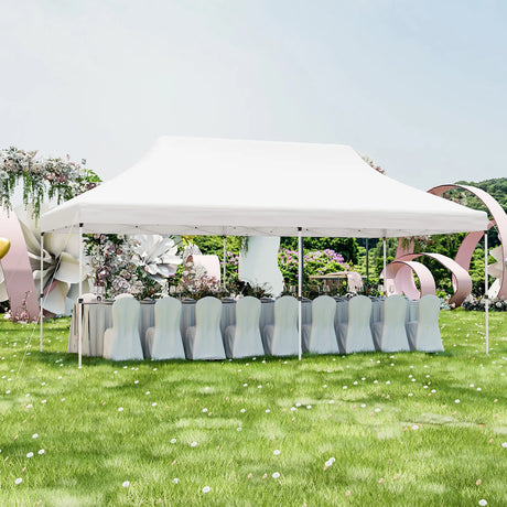 10 x 20 FT Pop-up Canopy Tent with Carrying Bag-White
