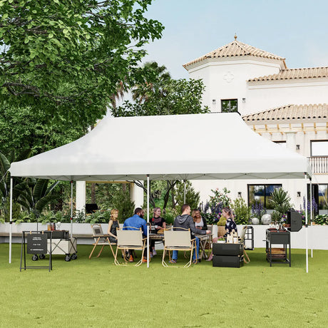 10 x 20 FT Pop-up Canopy Tent with Carrying Bag-White