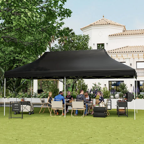10 x 20 FT Pop-up Canopy Tent with Carrying Bag-Black