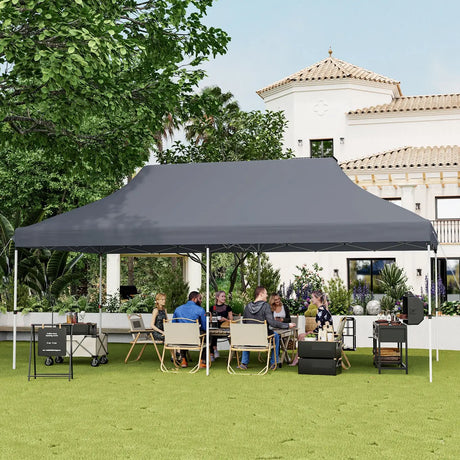 10 x 20 FT Pop-up Canopy Tent with Carrying Bag-Gray