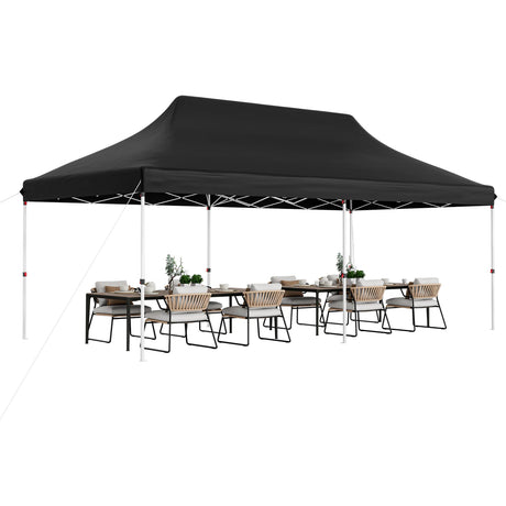 10 x 20 FT Pop-up Canopy Tent with Carrying Bag-Black