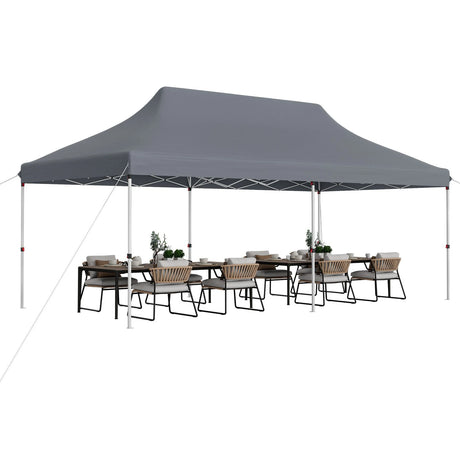10 x 20 FT Pop-up Canopy Tent with Carrying Bag-Gray