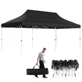 10 x 20 FT Pop-up Canopy Tent with Carrying Bag-Black