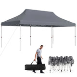 10 x 20 FT Pop-up Canopy Tent with Carrying Bag-Gray