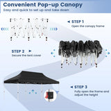 10 x 20 FT Pop-up Canopy Tent with Carrying Bag-Black