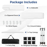 10 x 20 FT Pop up Canopy with 6 Sidewalls and Windows and Carrying Bag for Party Wedding Picnic-White