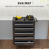 HOMCOM 5-Drawer Tool Chest with Wheels, Steel Lockable Tool Storage Cabinet with Handle, 2 Keys for Garage, Workshop, Black