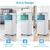Portable 3-in-1 Air Conditioner with Remote Control and Sleep Mode-White