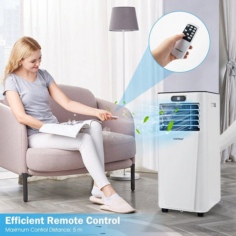 Portable 3-in-1 Air Conditioner with Remote Control and Sleep Mode-White