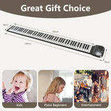 Portable 88-Key Roll Up Electronic Piano for Kids and Beginners-Black