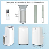 2630W/3530W Portable Air Conditioner with Dehumidifier &amp; Fan-2630W