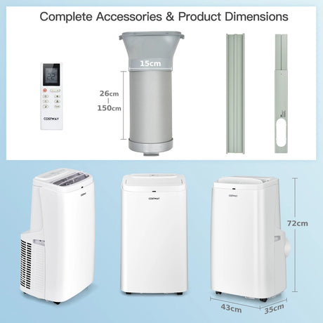 2630W/3530W Portable Air Conditioner with Dehumidifier &amp; Fan-2630W
