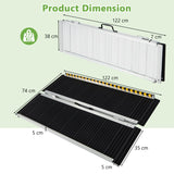 Portable Aluminum Wheelchair Ramp with Transition Plate-4FT