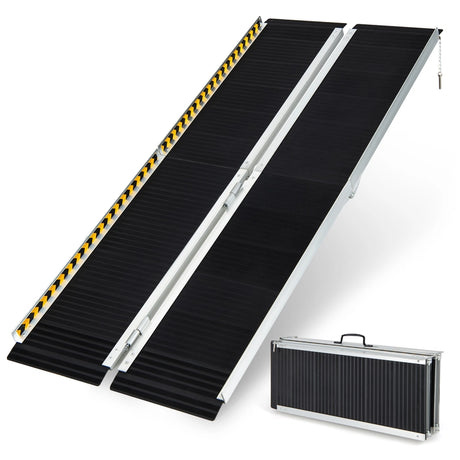 Portable Aluminum Wheelchair Ramp with Transition Plate-6FT