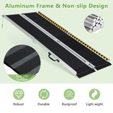 Portable Aluminum Wheelchair Ramp with Transition Plate-6FT