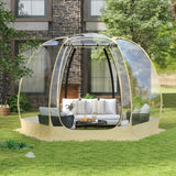 11 x 11 Feet Clear Dome Pop up Bubble Tent with Carrying Bag for 6-10 People-Beige