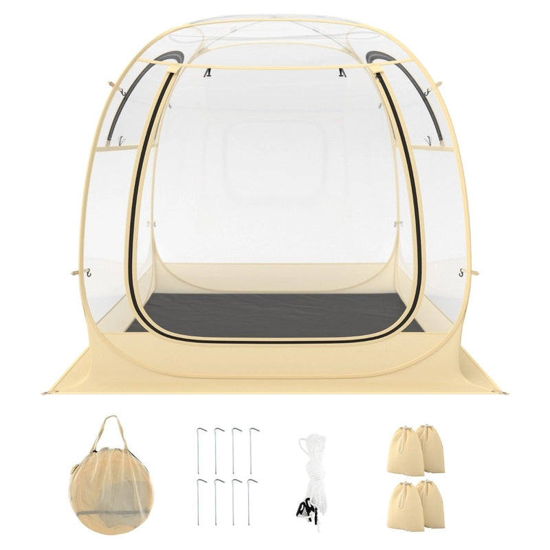 Instant Pop up Sports Tent with Carrying Bag and Floor Mat for 1-2/5-6 People-M