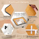 Portable Bedside Table with 9-Level Adjustable Height-Natural