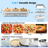 Portable Electric Buffet Server 2 in 1 Electric Warming Tray