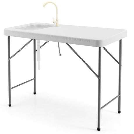 Portable Fish Cleaning Table with Sink for Picnic & Fishing