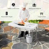 Portable Fish Cleaning Table with Sink for Picnic & Fishing