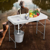 Portable Fish Cleaning Table with Sink for Picnic & Fishing