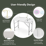 Portable Fish Cleaning Table with Sink for Picnic & Fishing
