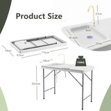 Portable Fish Cleaning Table with Sink for Picnic & Fishing