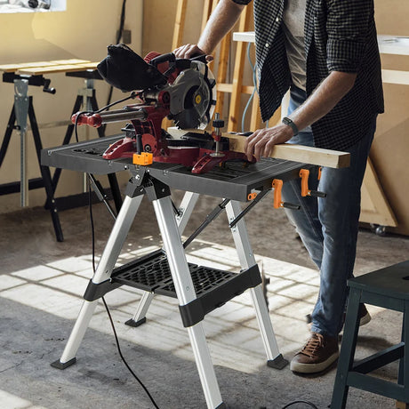Portable foldable sawhorse workbench up to 454kg workbench up to 200kg for workshop garage do-it-yourselfers and craftsmen