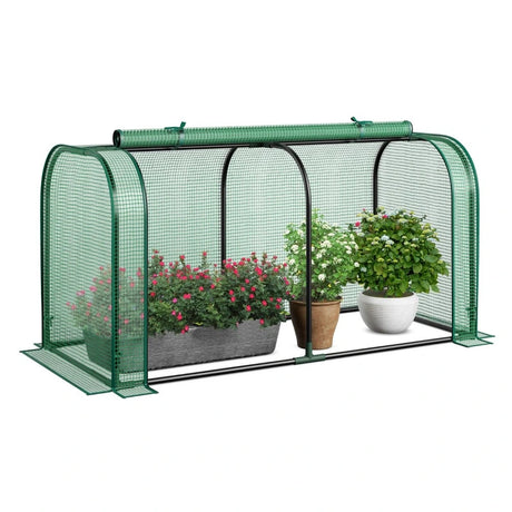 Outdoor Indoor Portable Garden Patio Mini Tunnel Greenhouse-Green