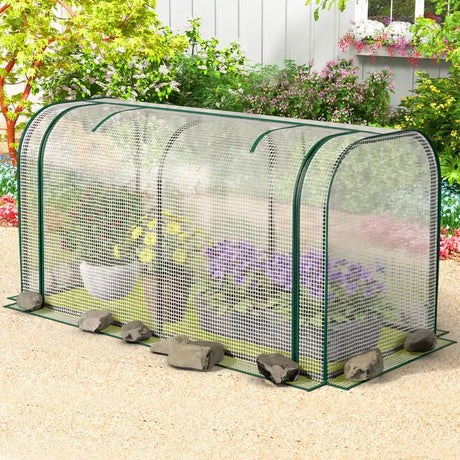 Outdoor Indoor Portable Garden Patio Mini Tunnel Greenhouse-White