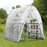 6 x 6 x 6.6 FT Outdoor Wall-in Tunnel Greenhouse-White