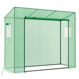 Outdoor Portable Walk-in Greenhouse with PE Cover Heavy-Duty Metal Frame Roll-up Zipper Door