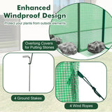 Outdoor Portable Walk-in Greenhouse with PE Cover Heavy-Duty Metal Frame Roll-up Zipper Door
