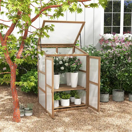 Garden Portable Wooden Raised Plants Greenhouse