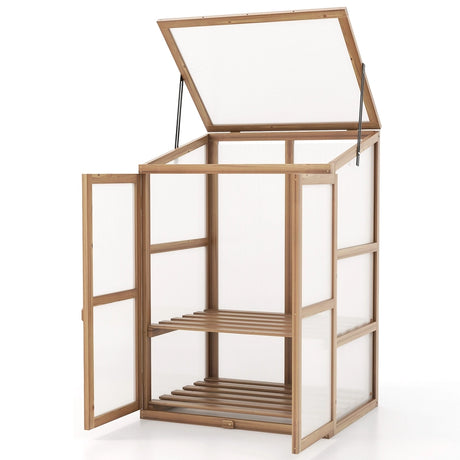 Garden Portable Wooden Raised Plants Greenhouse
