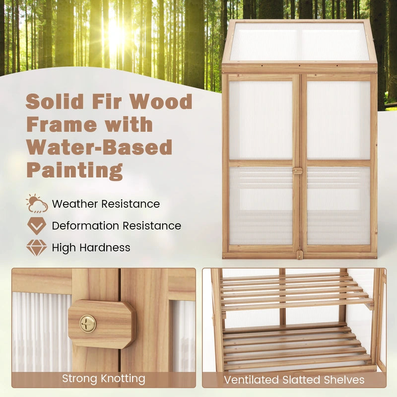 Garden Portable Wooden Raised Plants Greenhouse