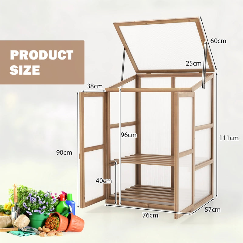 Garden Portable Wooden Raised Plants Greenhouse
